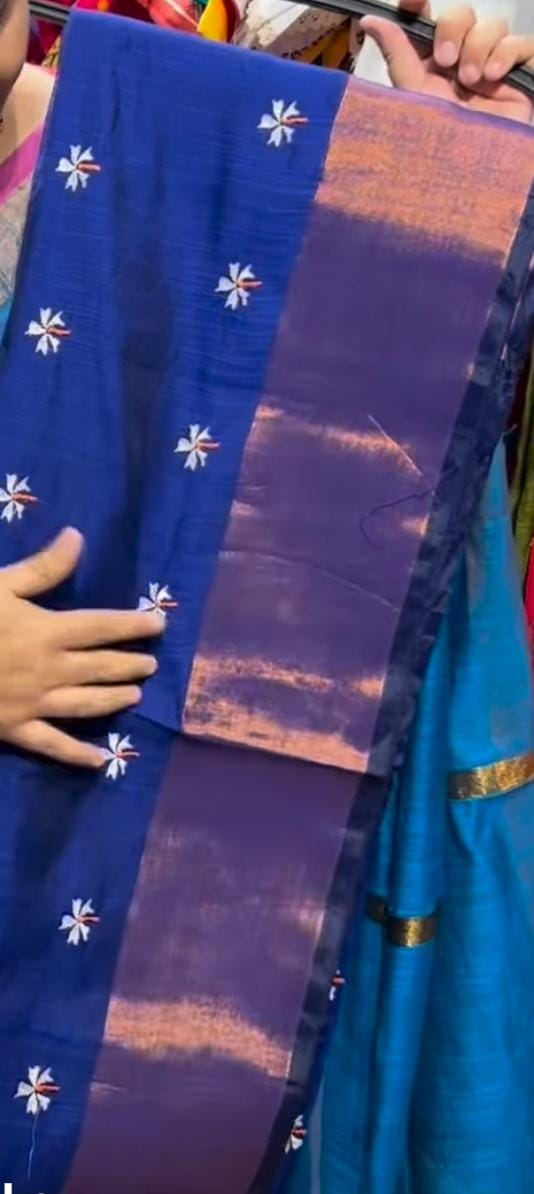 Prajakta flower embroidery with Jari Kath Saree