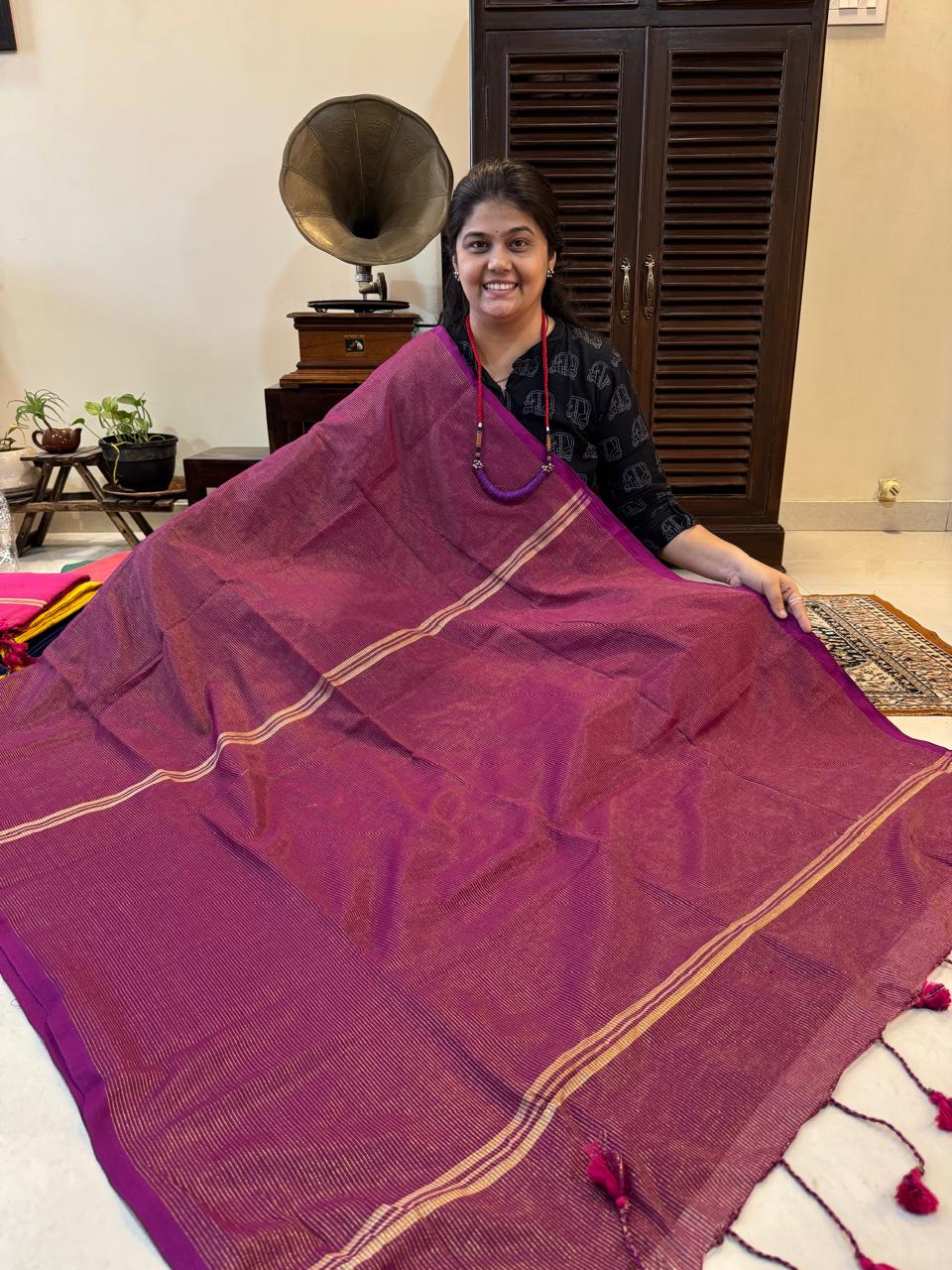 Plain Hand loom saree