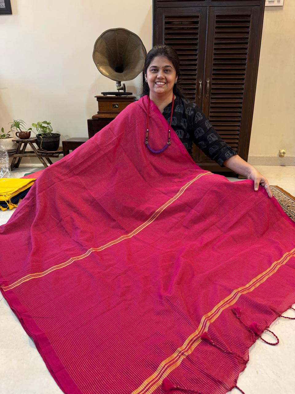 Plain Hand loom saree